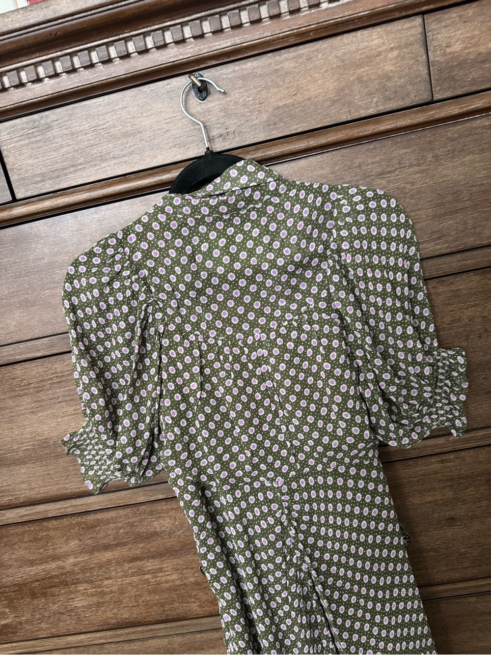Anthropologie Green Printed Button-Front Maxi Dress - Picture 4 of 4